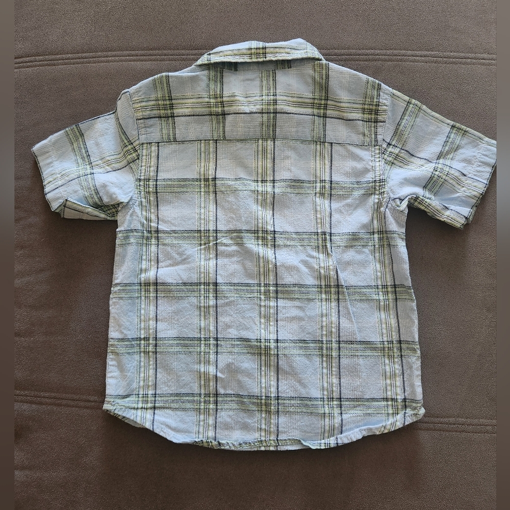 Carter’s Plaid Collared Short Sleeve Button Down Shirt - BLUE - 2T - Picture 2 of 7
